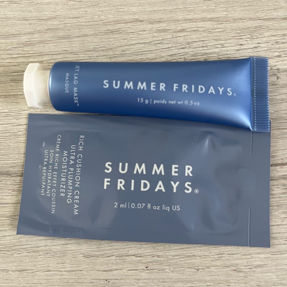 Summer Fridays jet lag mask mini and rich cushion cream sample- New & unopened